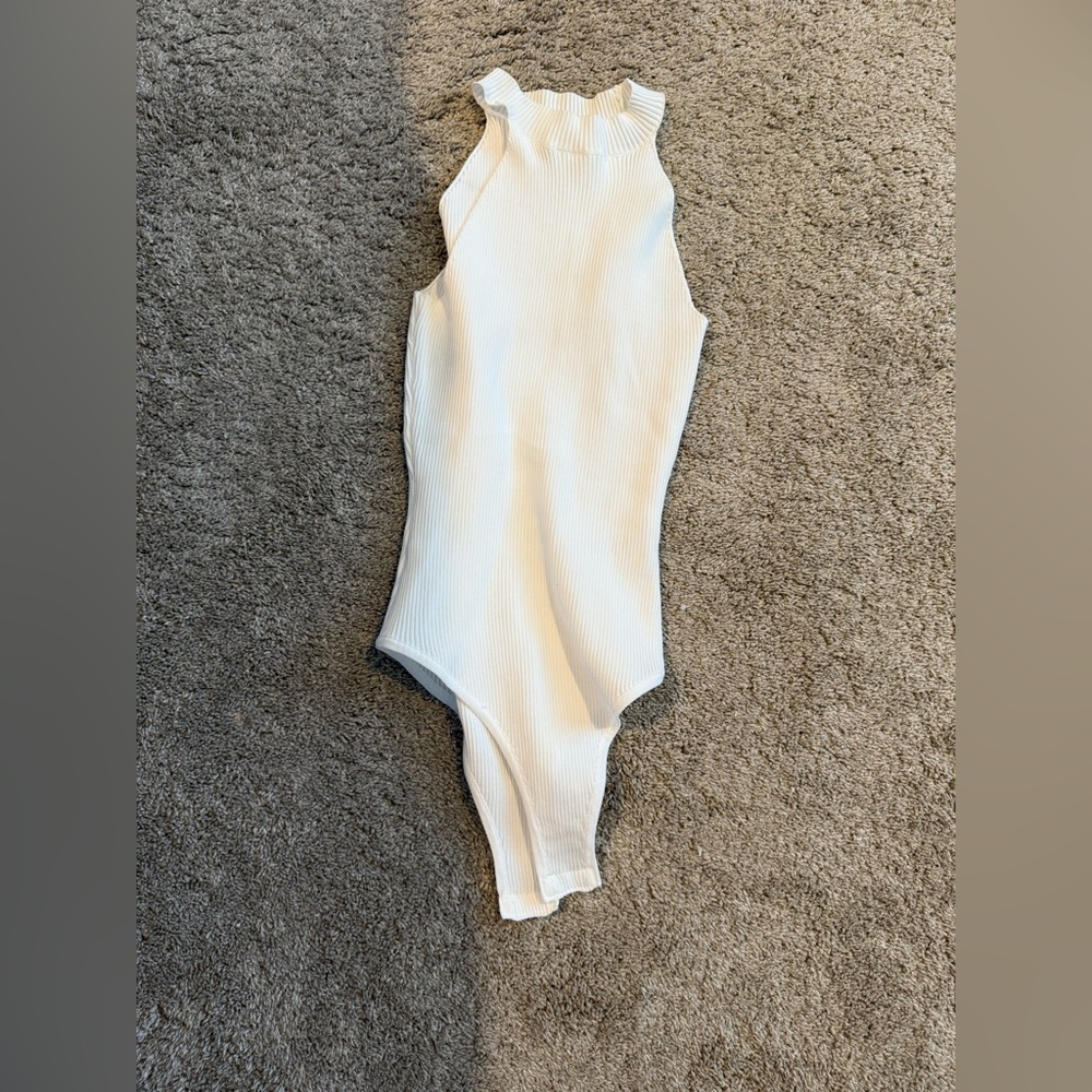 Happily Grey White Textured Bodysuit